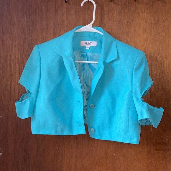 Cosplay Turquoise crop blazer - Picture 2 of 8